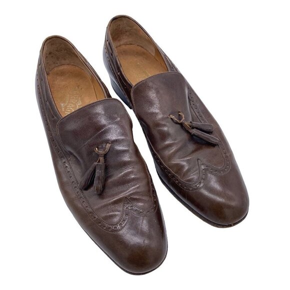 Salvatore Ferragamo Dress Shoes Brown Leather Tassel Wingtip Loafers main image 7